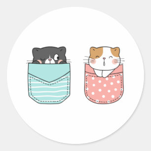 Cute Kitty Cat Classic Round Sticker