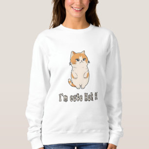 Cute Kitty Cat Design Sweatshirt For Cat Lady