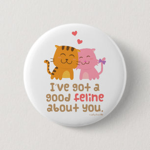 Cute Kitty Cat Feline Love Confession Pun Humour 6 Cm Round Badge