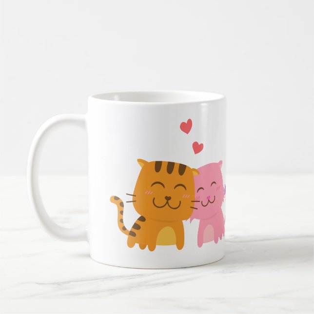 Cute Kitty Cat Feline Love Confession Pun Humour Coffee Mug (Left)