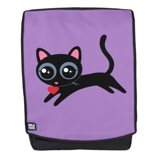 Cute Kitty Cat Heart Thief gift for Girls Backpack (Front)