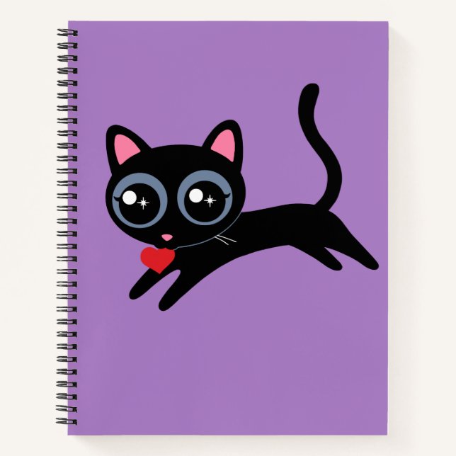 Cute Kitty Cat Heart Thief Gift for Girls Notebook (Front)