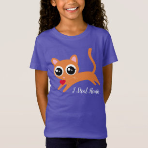 Cute Kitty Cat I Steal Hearts T-Shirt