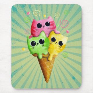 Cute Kitty Cat Ice Cream Mouse Mat