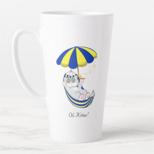 Cute Kitty Cat in Hammock Two-Tone Coffee Mug