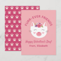 Cute Kitty Cat Kids Valentines Day Classroom