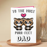 Cute Kitty Cat Kitten Pun Dad Happy Birthday Thank You Card<br><div class="desc">Looking for a unique way to express your love and humour to your parent? Our funny kitty cat pun greeting card is the perfect choice for your dad on his birthday or even Father's day! Customise it by adding your own personal message. Design features two cute brown kittens with a...</div>