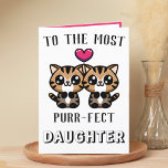 Cute Kitty Cat Kitten Pun Daughter Happy Birthday Thank You Card<br><div class="desc">Looking for a unique way to express your love and humour to your child? Our funny kitty cat pun greeting card is the perfect choice for your daughter on her birthday! Customise it by adding your own personal message.  Design features two cute brown kittens with a red heart.</div>