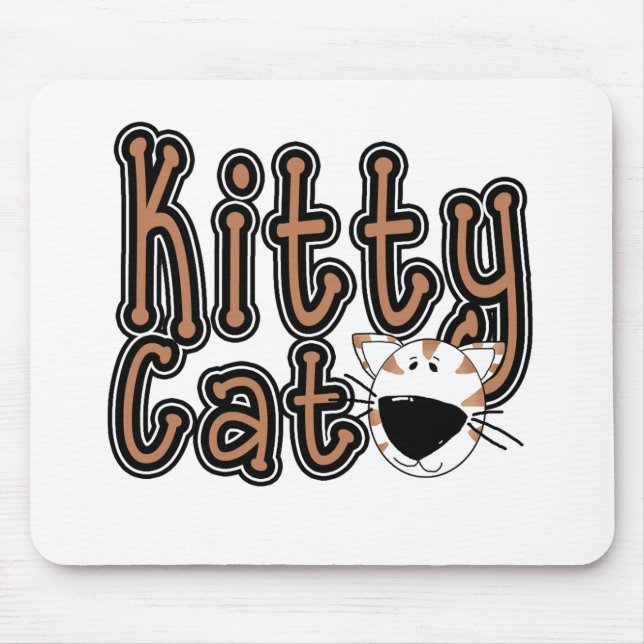 Cute Kitty Cat Mouse Mat (Front)