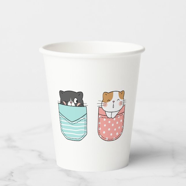 Cute Kitty Cat Paper Cups (Front)