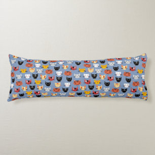 Cute Kitty Cat Pattern Blue Body Cushion