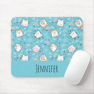 Cute Kitty Cat Pattern Whimsical Mouse Mat