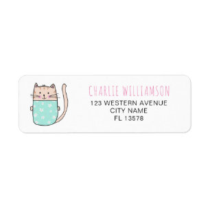 Cute Kitty Cat personalised address