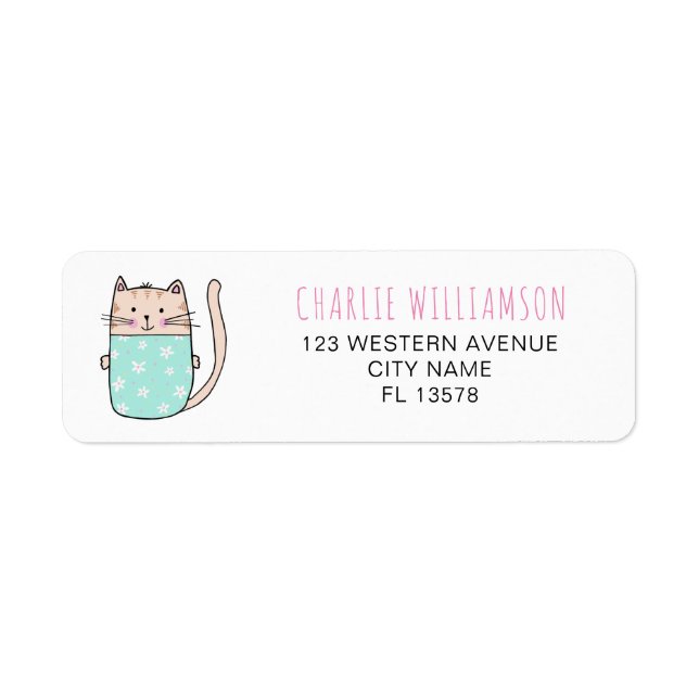 Cute Kitty Cat personalised address (Front)