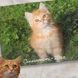 Cute Kitty Cat Personalised Pet Photo Custom Fleece Blanket