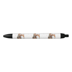 Cute Kitty Cat Pet Animal  Black Ink Pen