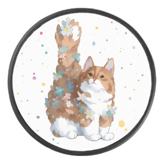 Cute Kitty Cat Pet Animal Hockey Puck