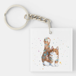 Cute Kitty Cat Pet Animal Key Ring