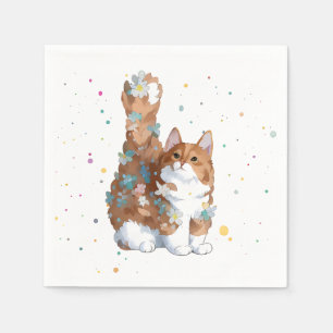 Cute Kitty Cat Pet Animal  Napkin
