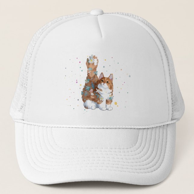 Cute Kitty Cat Pet Animal  Trucker Hat (Front)