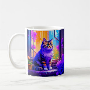Cute Kitty Cat Sitting in the Window Coffee Mug