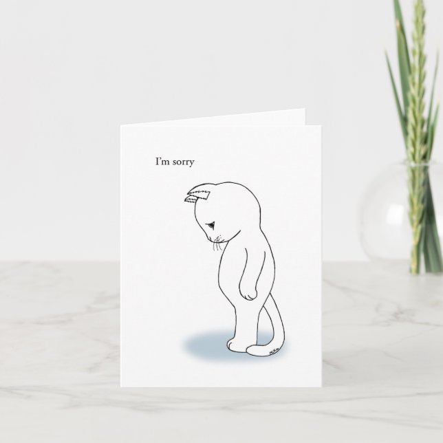 Cute Kitty Cat Sorry Apology Please Forgive me Card (Front)