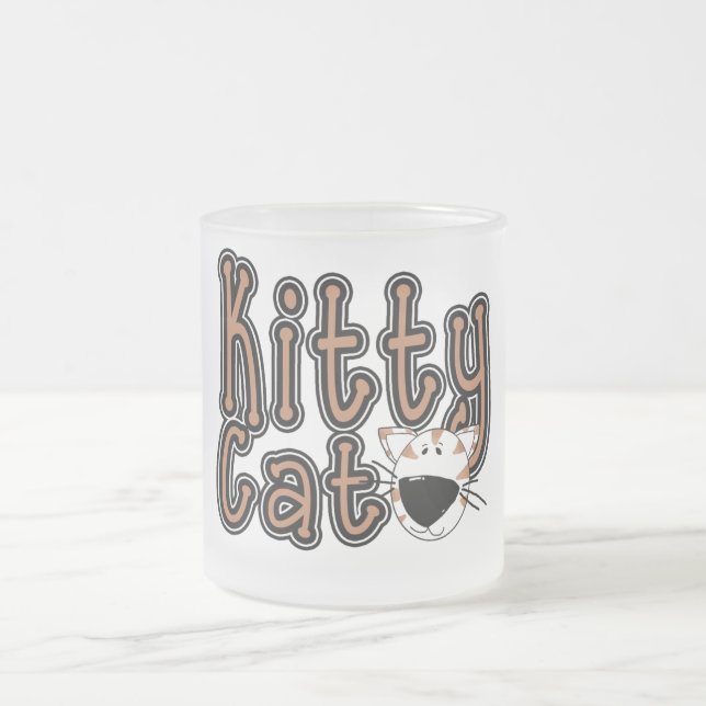 Cute Kitty Cat Tshirts and Gifts Frosted Glass Coffee Mug (Center)