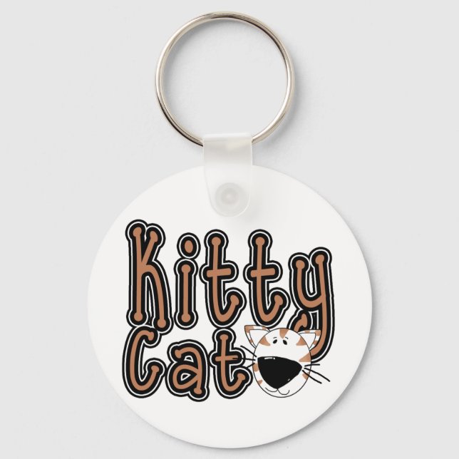 Cute Kitty Cat Tshirts and Gifts Key Ring (Front)