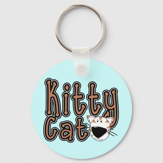 Cute Kitty Cat Tshirts and Gifts Key Ring (Front)