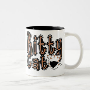 Cute Kitty Cat Two-Tone Coffee Mug