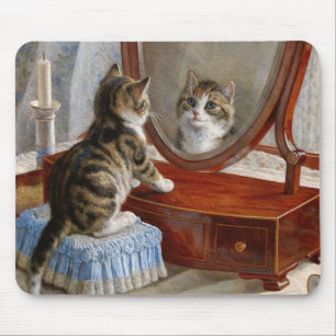 Cute Kitty Cat Vintage Painting by Frank Paton Mouse Mat