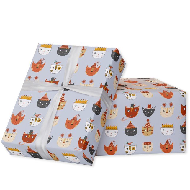 Cute Kitty Cat Wrapping Paper (Cute kitty cat pattern gift wrap paper roll)