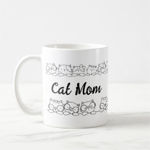Cute Kitty Cats Cat Mum Monogram Coffee Mug