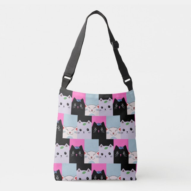 Cute Kitty Cats Crossbody Bag (Front)
