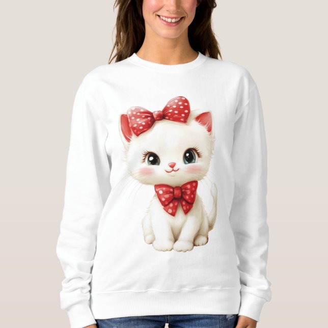 Cute Kitty Cosy & Adorable Cat Lover  Sweatshirt (Front)