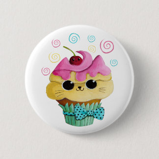 Cute Kitty Cupcake 6 Cm Round Badge