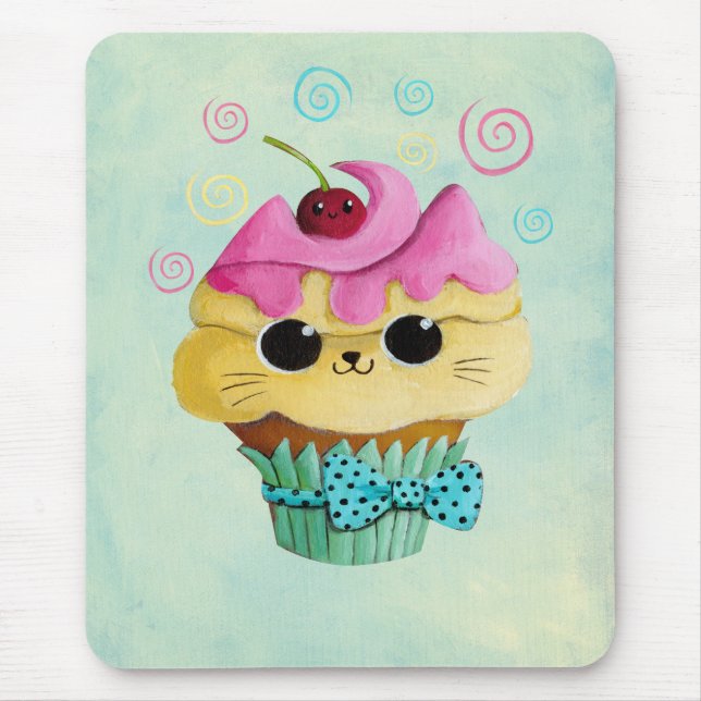 Cute Kitty Cupcake Mouse Mat (Front)