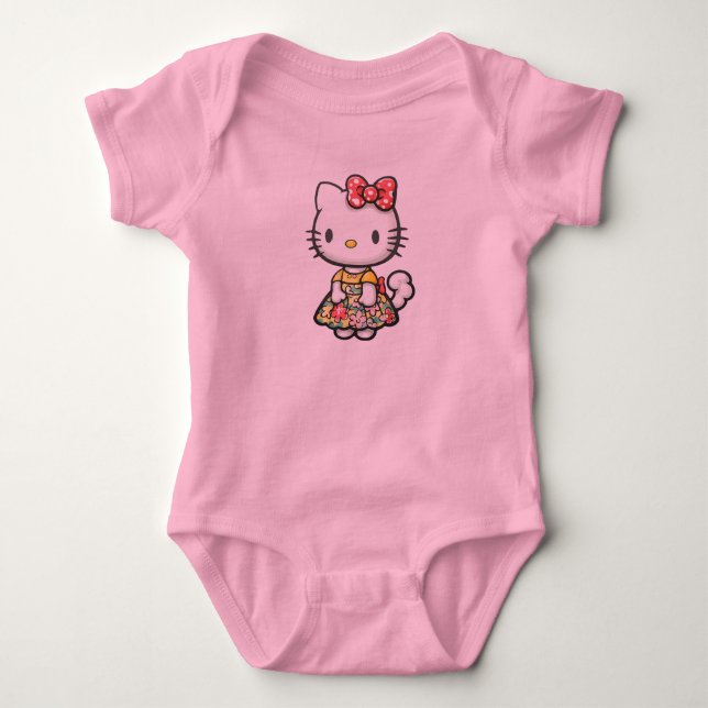 Cute kitty design  baby bodysuit (Front)