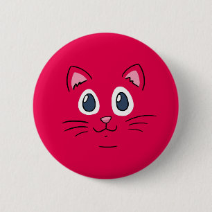 Cute Kitty Face 6 Cm Round Badge