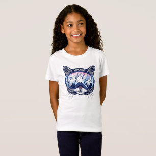 Cute Kitty Face Cat with Ski Glasses T-Shirt
