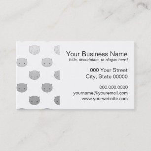Cute Kitty Faces in Black White Grey Business Card