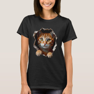 Cute Kitty Funny Torn Tee Cats Kitten Lover Cat Mo