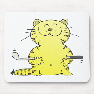 Cute Kitty Golfer Mouse Mat