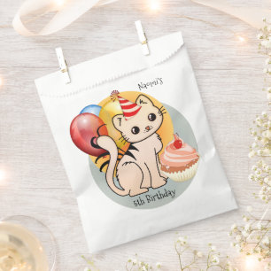 Cute Kitty Happy Child Birthday  Favour Bags
