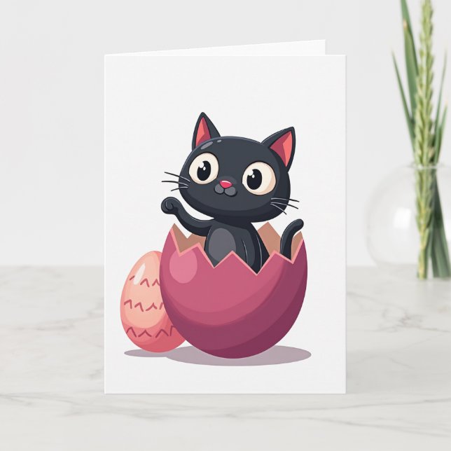 Cute Kitty Hatching Day Card (Front)
