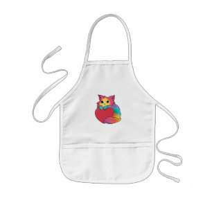 Cute Kitty Heart Kids Apron