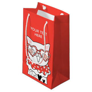 Cute Kitty Heart Small Gift Bag