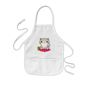 Cute Kitty Illustration Kids Apron