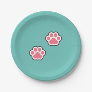 Cute Kitty Illustration Paper Plate
