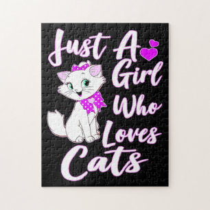Cute Kitty Just A Girl Who Loves Cats    Jigsaw Puzzle